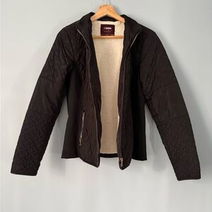 Ci Sono Black Quilted Teddy Jacket